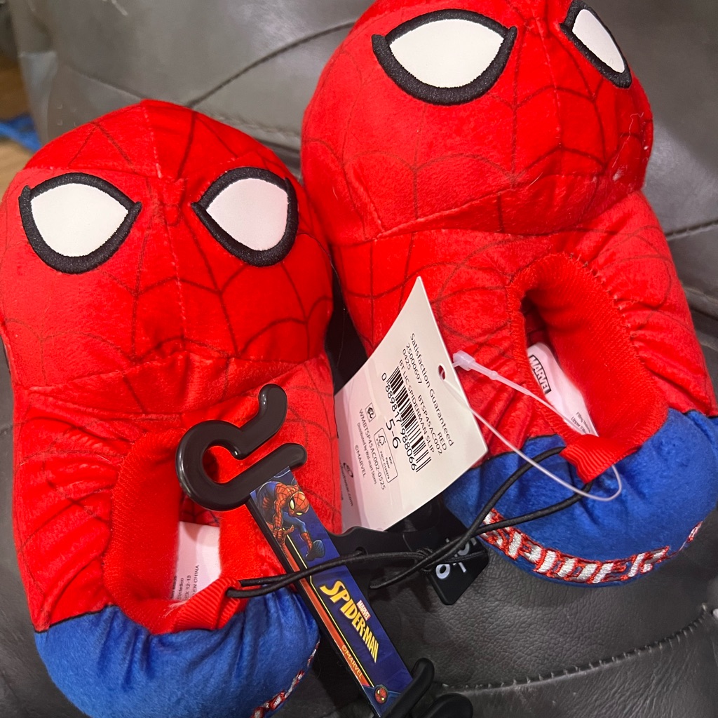 Brand New Spider Man Toddler Step In Slippers Size 56